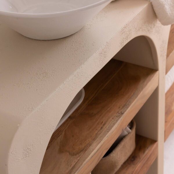 Furnliv Fade Natural Solid Wood Vanity Unit #07 - Image 3