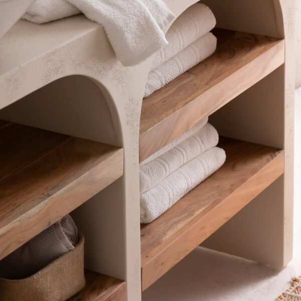 Furnliv Fade Natural Solid Wood Vanity Unit #07 - Image 6