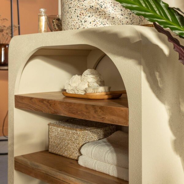 Furnliv Fade Natural Solid Wood Small Vanity Unit #06 - Image 8