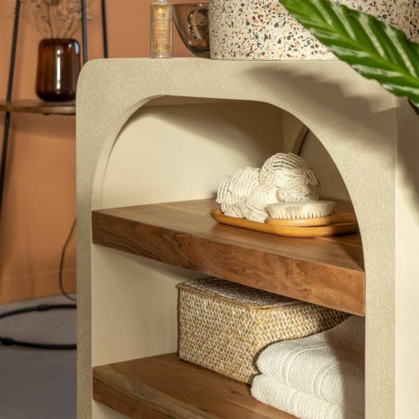 Furnliv Fade Natural Solid Wood Small Vanity Unit #06 - Image 5