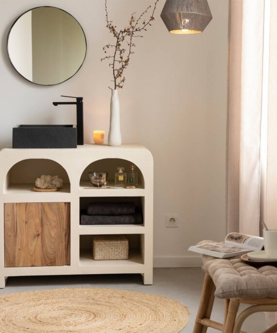 Furnliv Fade Natural Solid Wood Vanity Cabinet #05