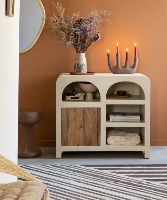 Furnliv Fade Natural Solid Wood Small Sideboard #04