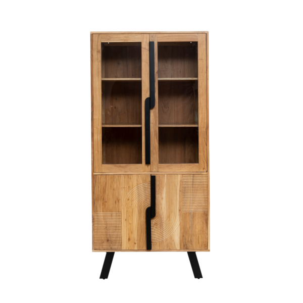 Furnliv Mano Acacia Wood And Metal Display Case