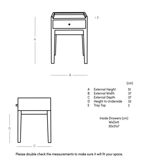 Furnliv Newham Bedside Table