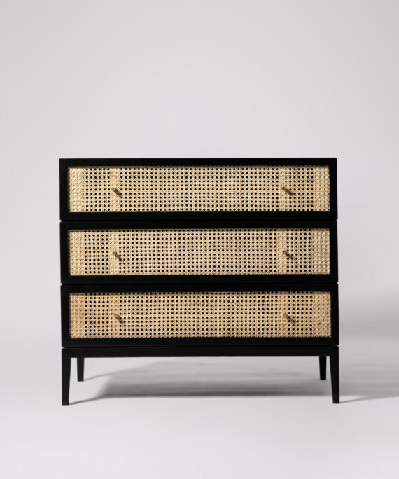 Furnliv Rattan Black Solid Wood Chest of Drawers #01