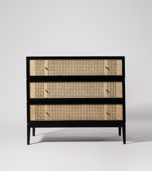Furnliv Rattan Black Solid Wood Chest of Drawers #01