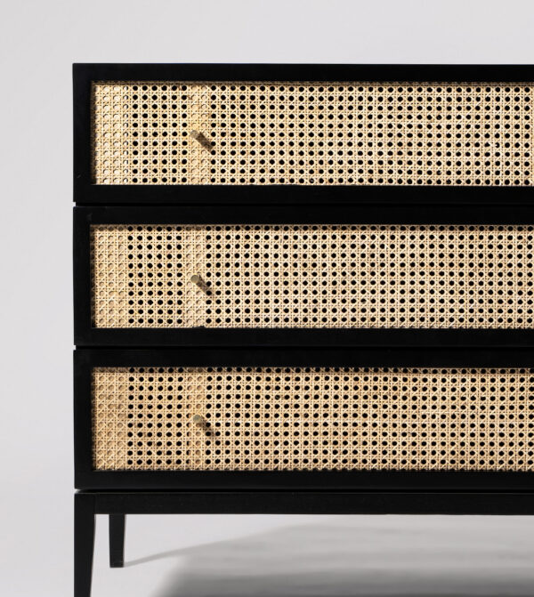 Furnliv Rattan Black Solid Wood Chest of Drawers #01 - Image 4