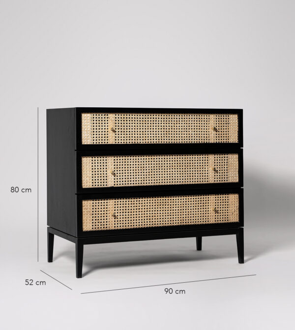 Furnliv Rattan Black Solid Wood Chest of Drawers #01 - Image 5