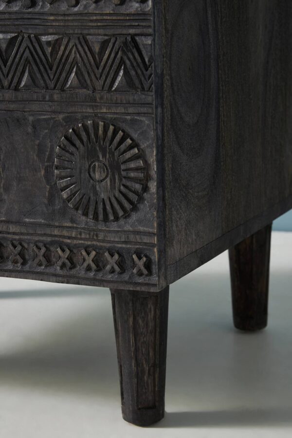 Furnliv Jodhpur Traditional Carved Mango Wood Bed Side - Image 4