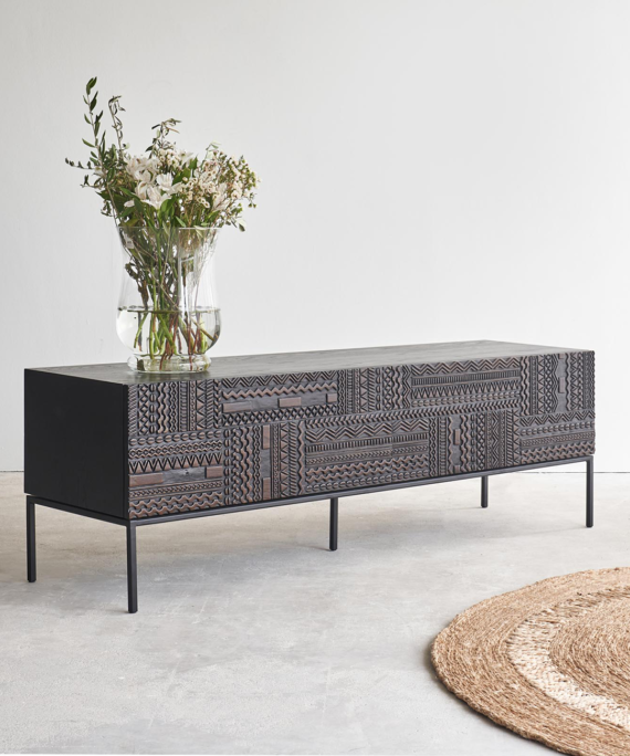 Furnliv Jodhpur Traditional Carved TV Unit