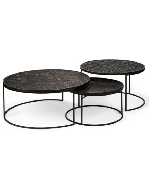 Furnliv Jodhpur Traditional & Carved Nesting Coffee Table Set