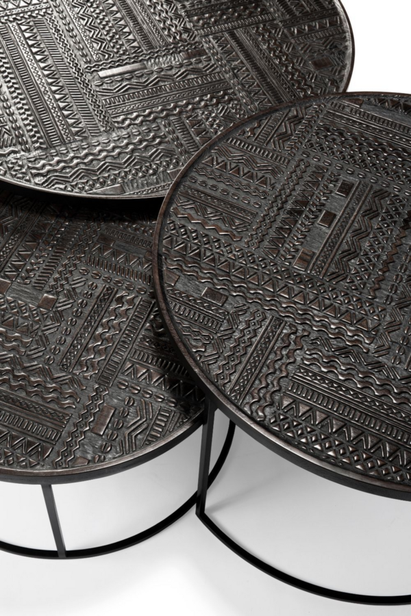 Furnliv Jodhpur Traditional & Carved Nesting Coffee Table Set - Image 4