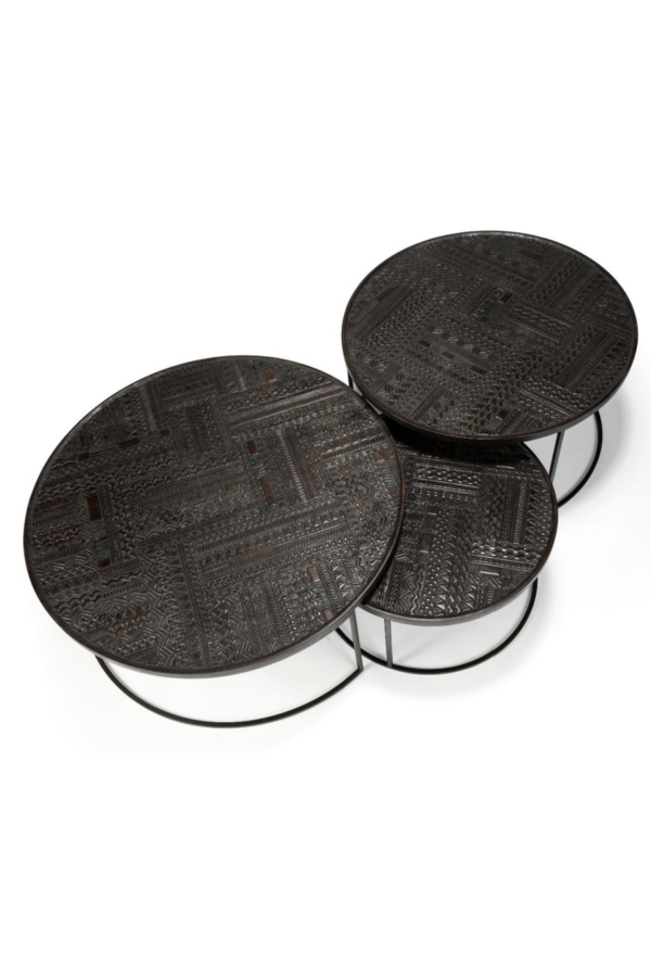 Furnliv Jodhpur Traditional & Carved Nesting Coffee Table Set - Image 5