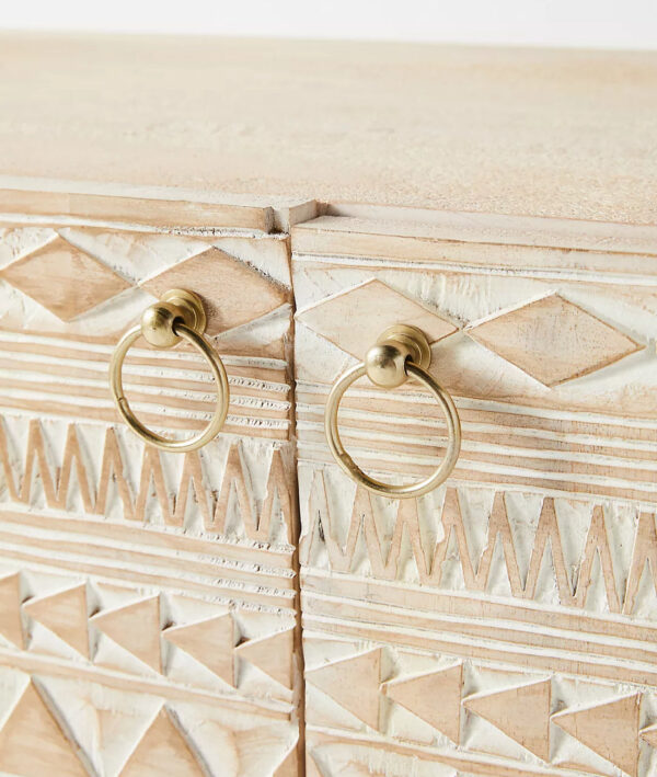 Furnliv Jodhpur Traditional Carved Mango Wood Sideboard - Image 8