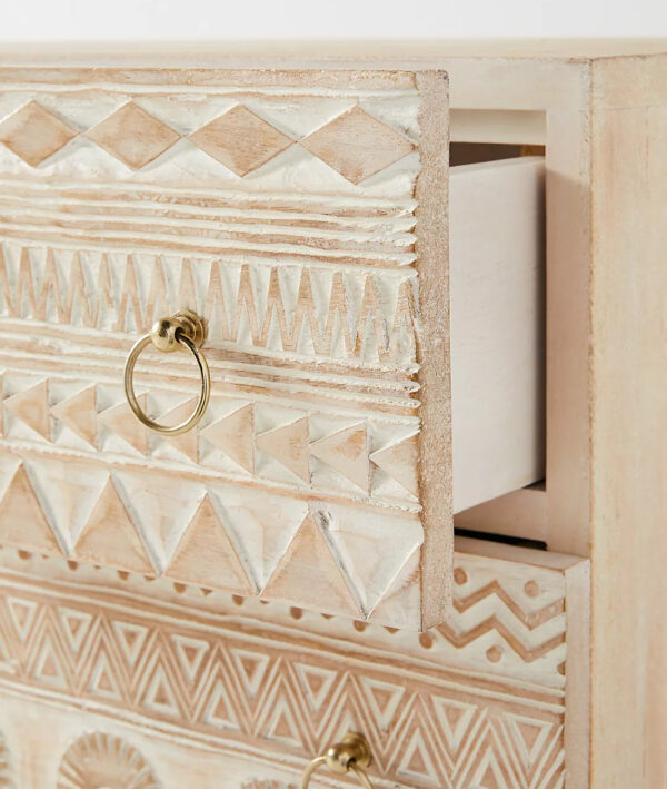 Furnliv Jodhpur Traditional Carved Mango Wood Sideboard - Image 9