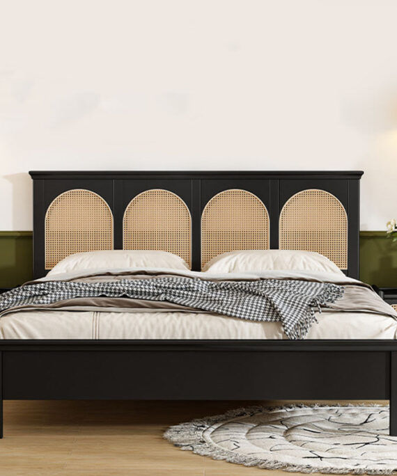 Furnliv Mandor Premium Solid Wood Cane Bed #05