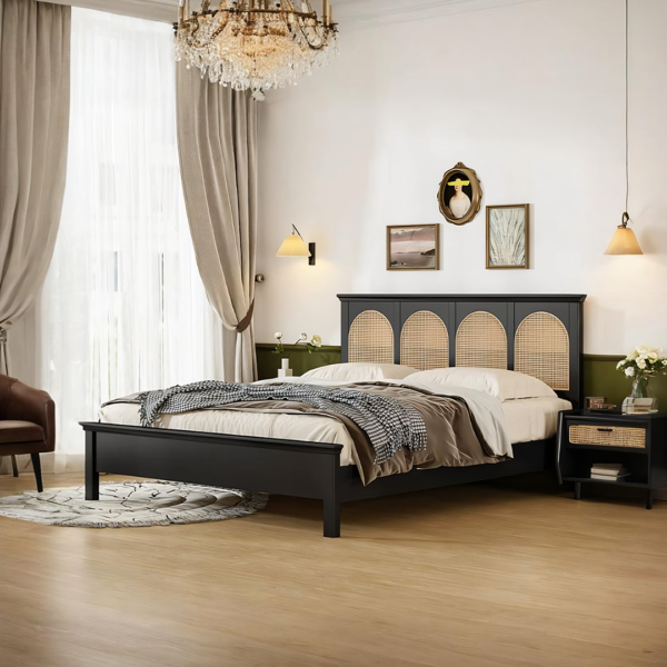 Furnliv Mandor Premium Solid Wood Cane Bed #05 - Image 5
