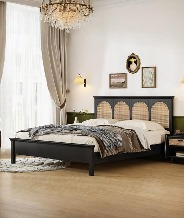 Furnliv Mandor Premium Solid Wood Cane Bed #05 - Image 2