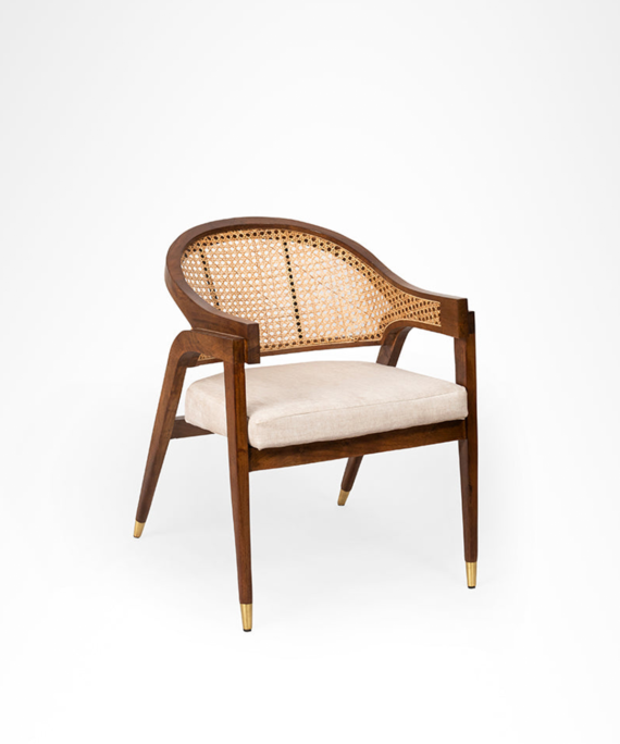 Furnliv Mandor Premium Solid Wood Dining Chair with Natural Cane #21