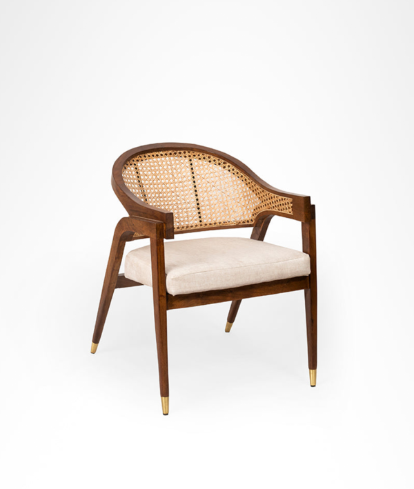 Furnliv Mandor Premium Solid Wood Dining Chair with Natural Cane #21