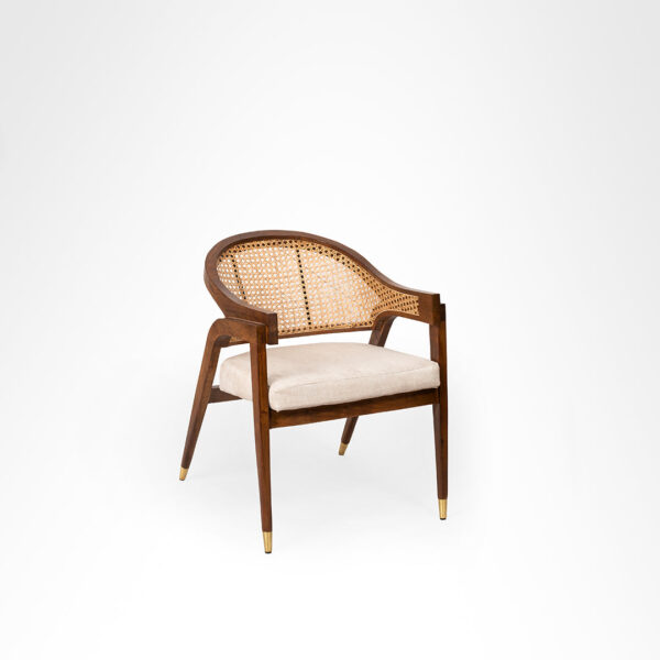 Furnliv Mandor Premium Solid Wood Dining Chair with Natural Cane #21 - Image 3