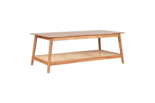 Furnliv Mandor Premium Rectangle Coffee Table with Natural Cane #24 - Image 3