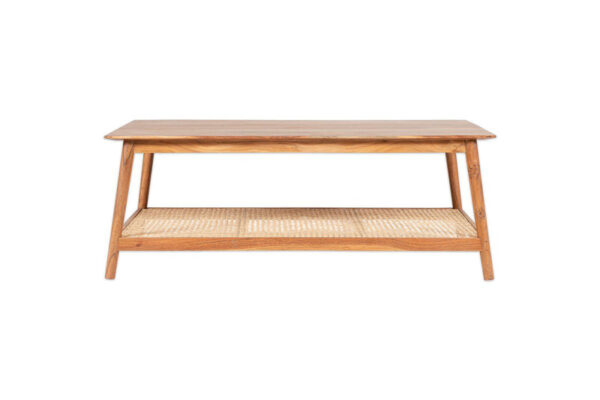 Furnliv Mandor Premium Rectangle Coffee Table with Natural Cane #24 - Image 4