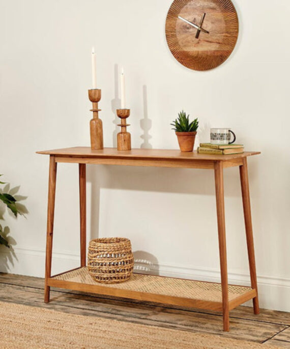 Furnliv Mandor Premium Cane Console Table #01