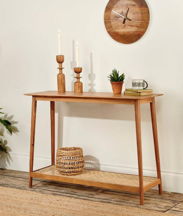 Furnliv Mandor Premium Cane Console Table #01