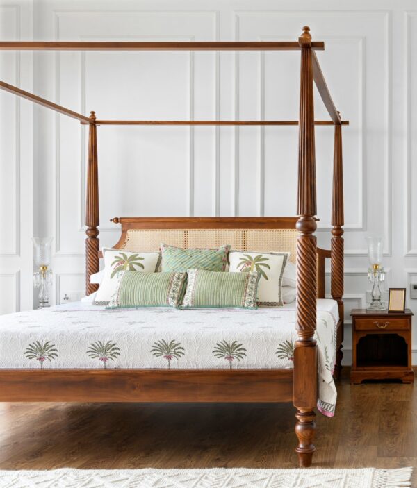 Furnliv Mandor Premium Cane Solid Wood Poster Bed #04 - Image 2