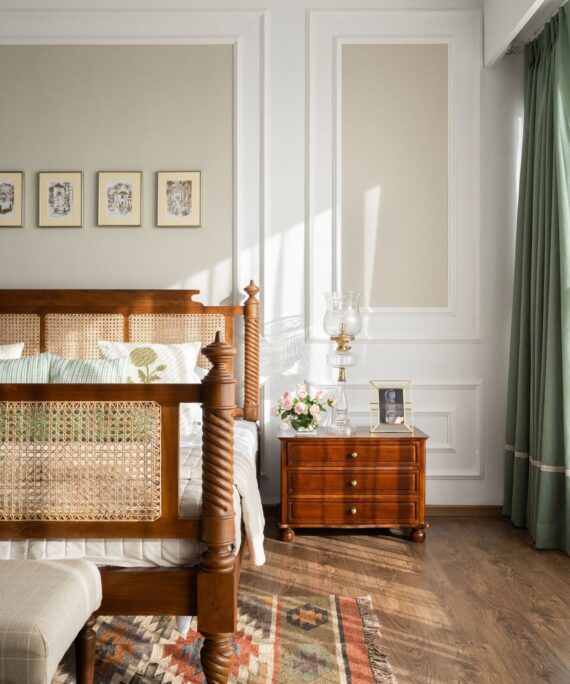 Furnliv Mandor Premium Cane Solid Wood Bed #03