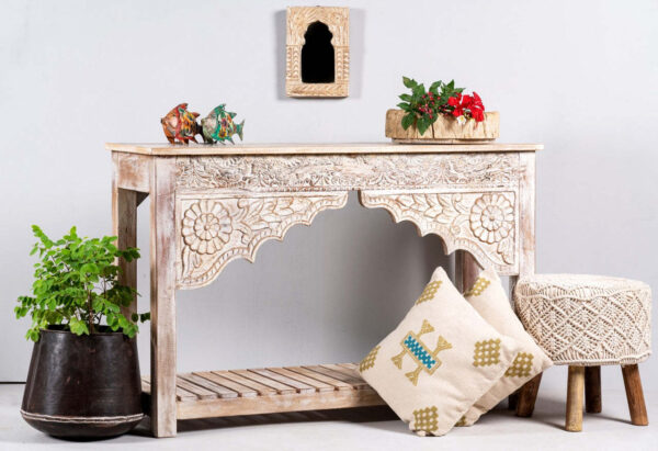 Furnliv Jodhpur Traditional Carved Console - Image 4