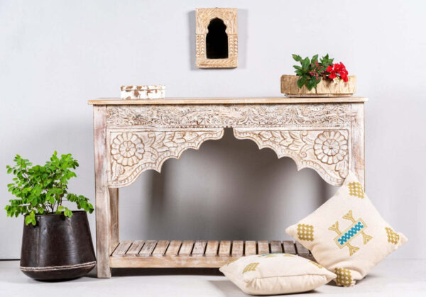 Furnliv Jodhpur Traditional Carved Console - Image 3