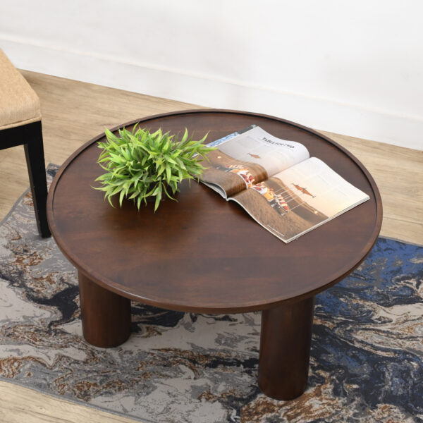 Furnliv Lama Premium Solid Wood Coffee Table Walnut Finish - Image 3