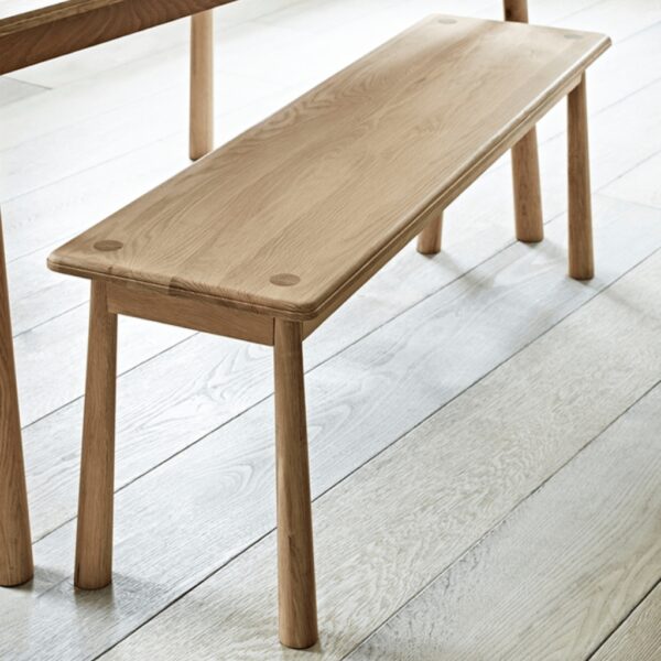 Furnliv Ella Scandinavian Style Oak Wood Bench #5 - Image 2