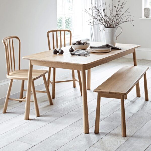 Furnliv Ella Scandinavian Style Oak Wood Bench #5 - Image 5