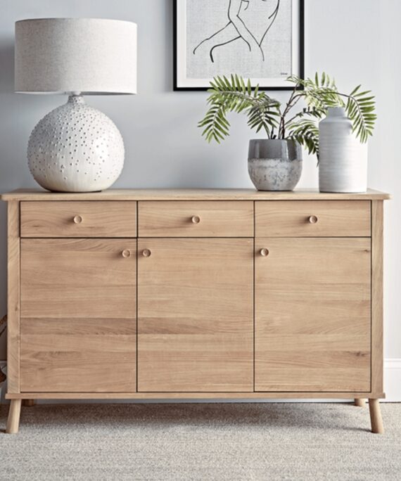 Furnliv Ella Scandinavian Style Oak Wood Sideboard #3