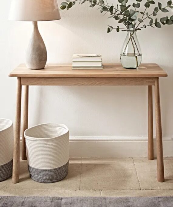 Furnliv Ella Scandinavian Style Oak Wood Study Table #4
