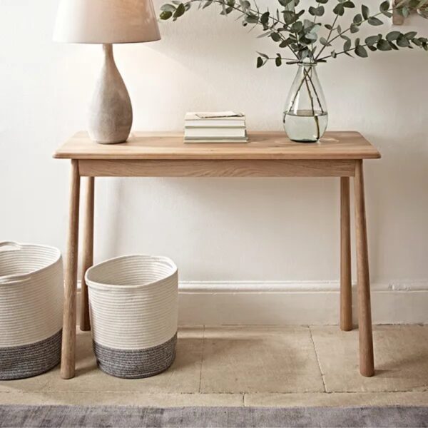 Furnliv Ella Scandinavian Style Oak Wood Study Table #4