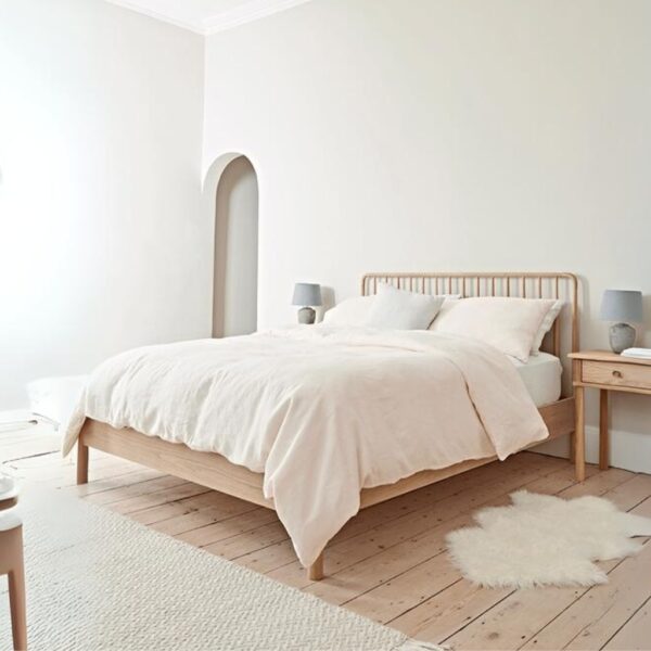 Furnliv Ella Scandinavian Style Oak Wood Bed #8