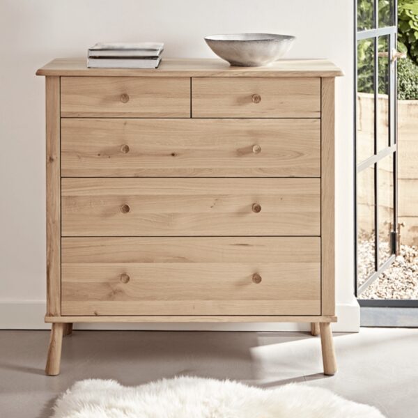 Furnliv Ella Scandinavian Style Oak Wood Chest of Drawers #10 - Image 3
