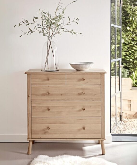 Furnliv Ella Scandinavian Style Oak Wood Chest of Drawers #10