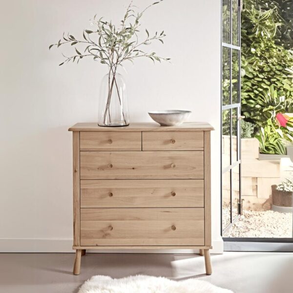 Furnliv Ella Scandinavian Style Oak Wood Chest of Drawers #10