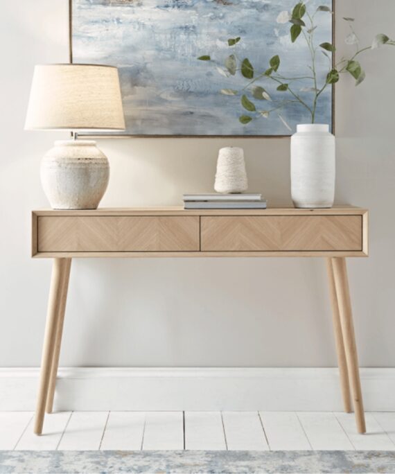 Furnliv Sienna Premium Oak Wood Console Table #1