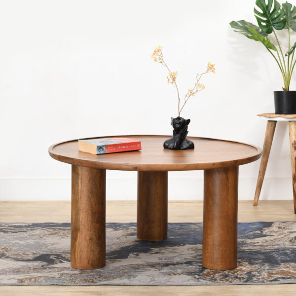 Furnliv Lama Premium Solid Wood Coffee Table Teak Finish