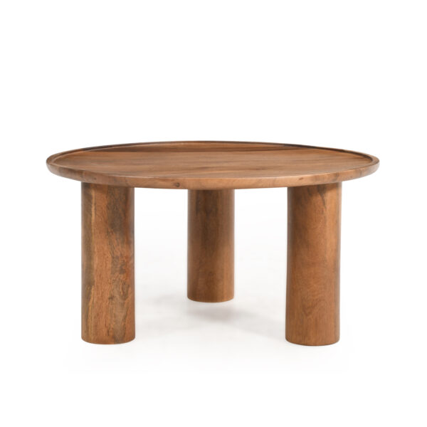 Furnliv Lama Premium Solid Wood Coffee Table Teak Finish - Image 4