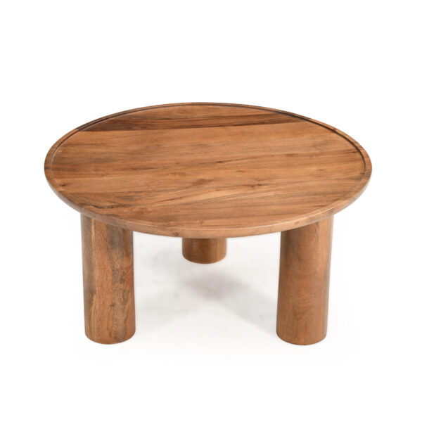 Furnliv Lama Premium Solid Wood Coffee Table Teak Finish - Image 5