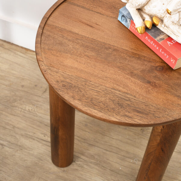 Furnliv Lama Premium Solid Wood End Table Teak Finish - Image 4