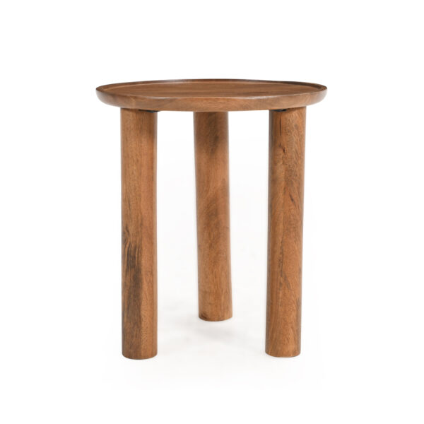 Furnliv Lama Premium Solid Wood End Table Teak Finish - Image 5