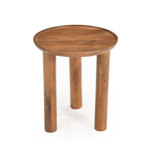 Furnliv Lama Premium Solid Wood End Table Teak Finish - Image 6